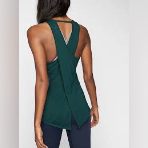 Athleta Essence Tie Back Tank M Dark Jade EUC - Picture 7 of 7